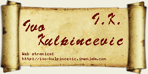 Ivo Kulpinčević vizit kartica